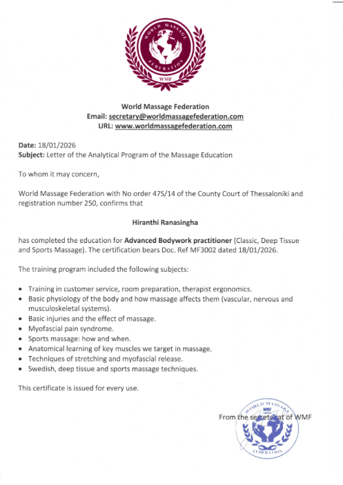 Advanced bodywork practitioner